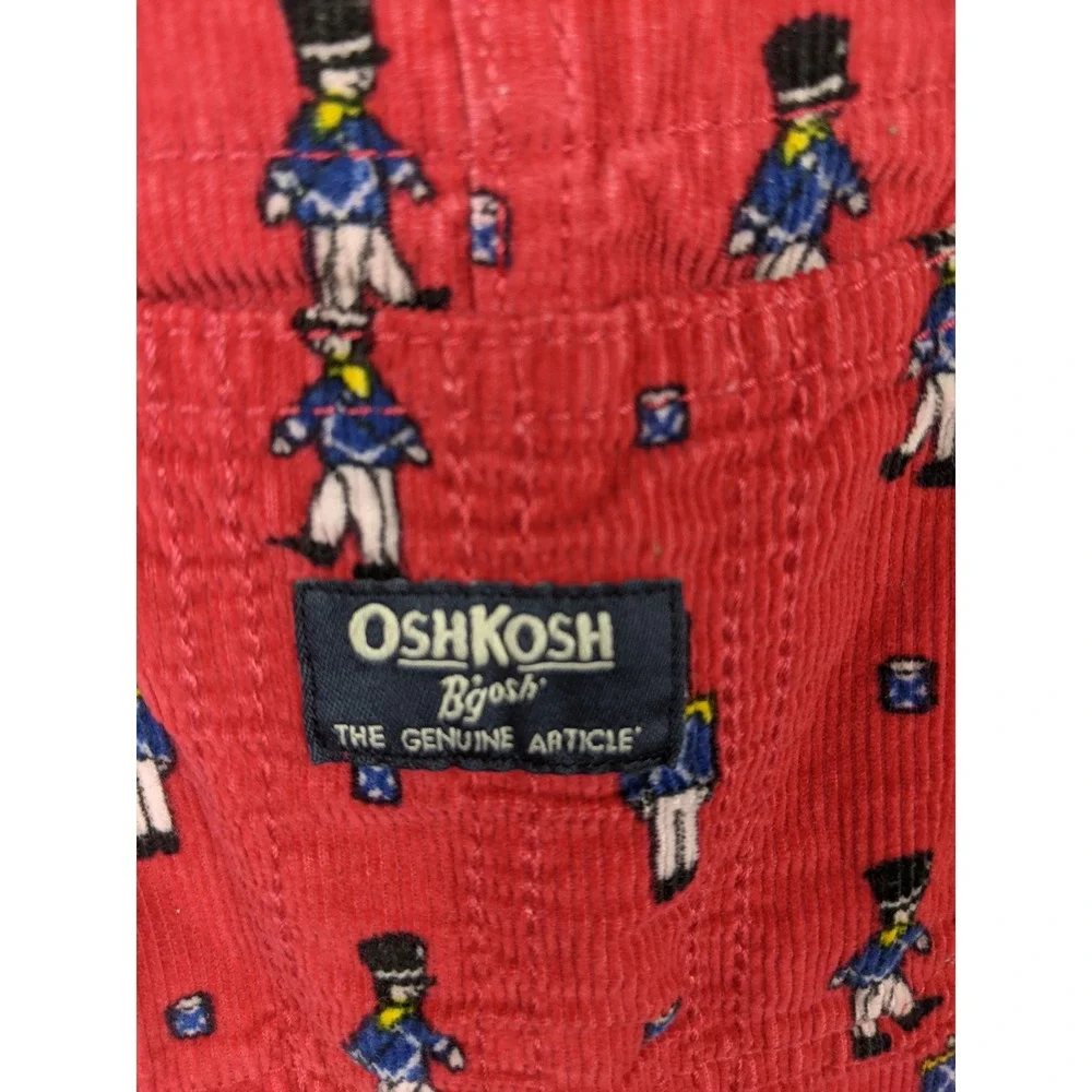OshKosh Bgosh Vestbak Toy Soldier Red Corduroy Overalls 2T Kids‎ Holiday